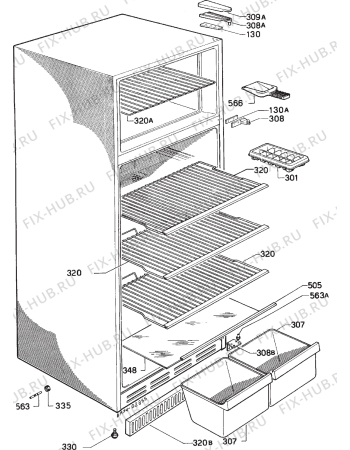 Взрыв-схема холодильника Zanussi ZFB26/6 - Схема узла Housing 001